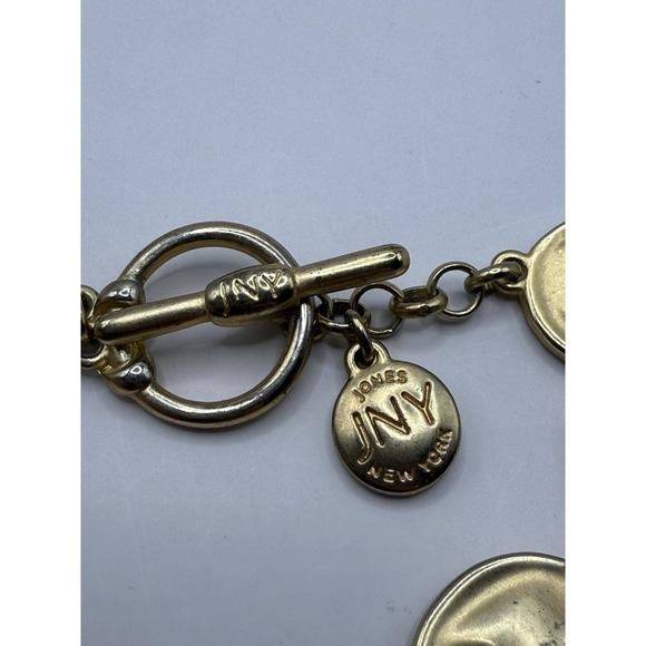 Vintage Jones New York (JNY) Gold Tone Discs Toggle Bracelet - 8 Inches Long - Picture 5 of 5